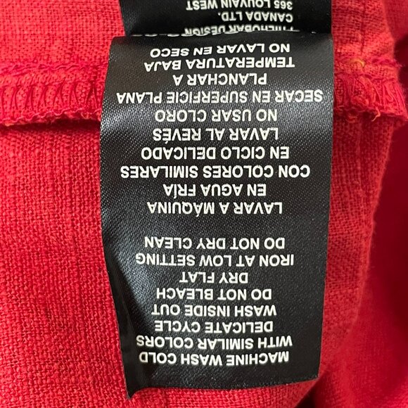 Nicole Miller Dress Linen Blend Short Sleeve Tropical Floral V-Neck Women Medium - Picture 8 of 12